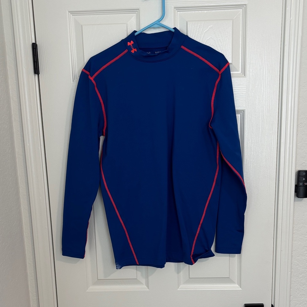 Under Armour Men's Blue and Red Crewneck Sweater